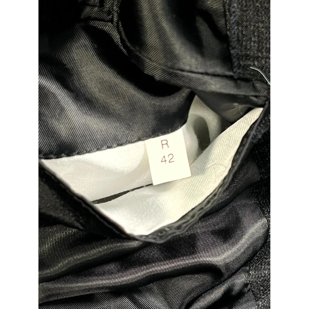 Jeffrey Banks Blazer Jacket Mens 42R Gray Check Wool‎ Single Breasted Formal